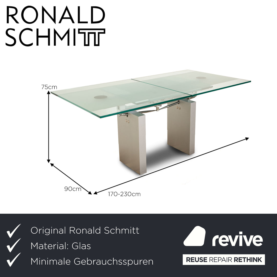 Ronald Schmitt K5000 E Glas Esstisch Silber Esszimmer 170/230x75x90
