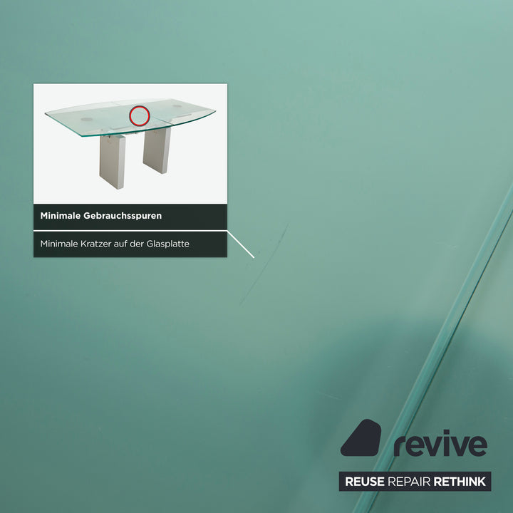 Ronald Schmitt K5000 Glass Dining Table Silver Chrome Manual Function