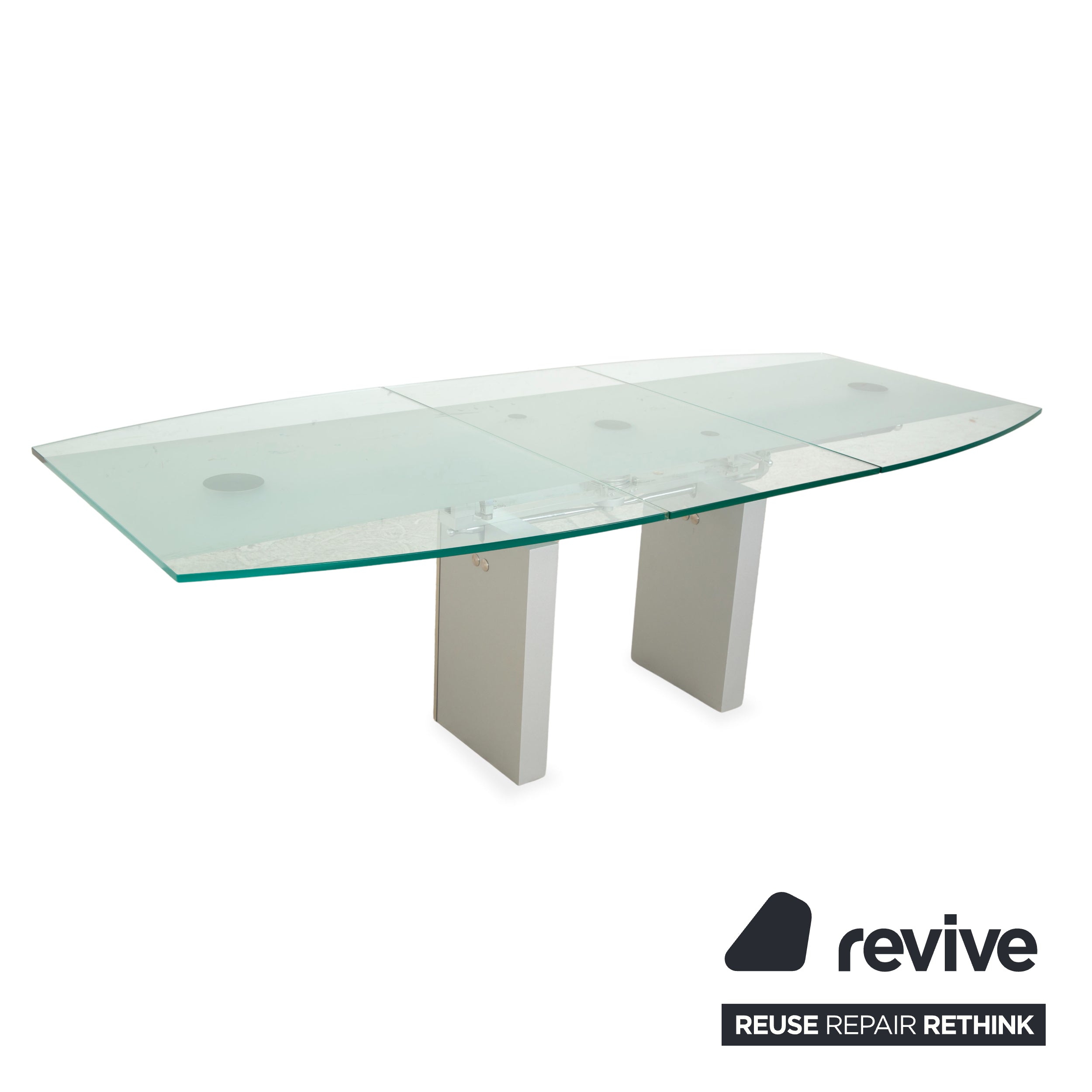 Ronald Schmitt K5000 Glas Esstisch Silber Chrom manuelle Funktion