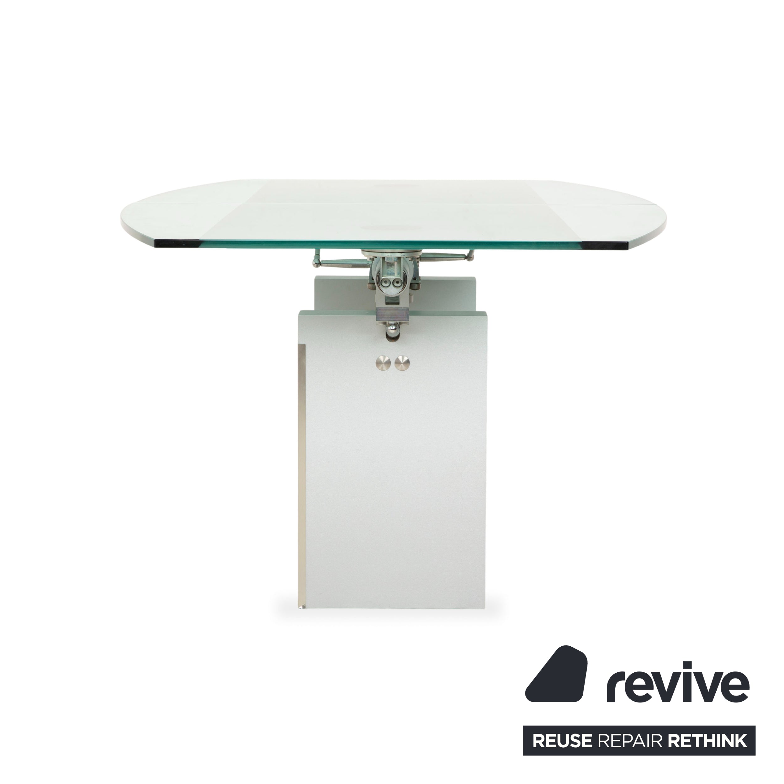 Ronald Schmitt K5000 Glass Dining Table Silver Chrome Manual Function