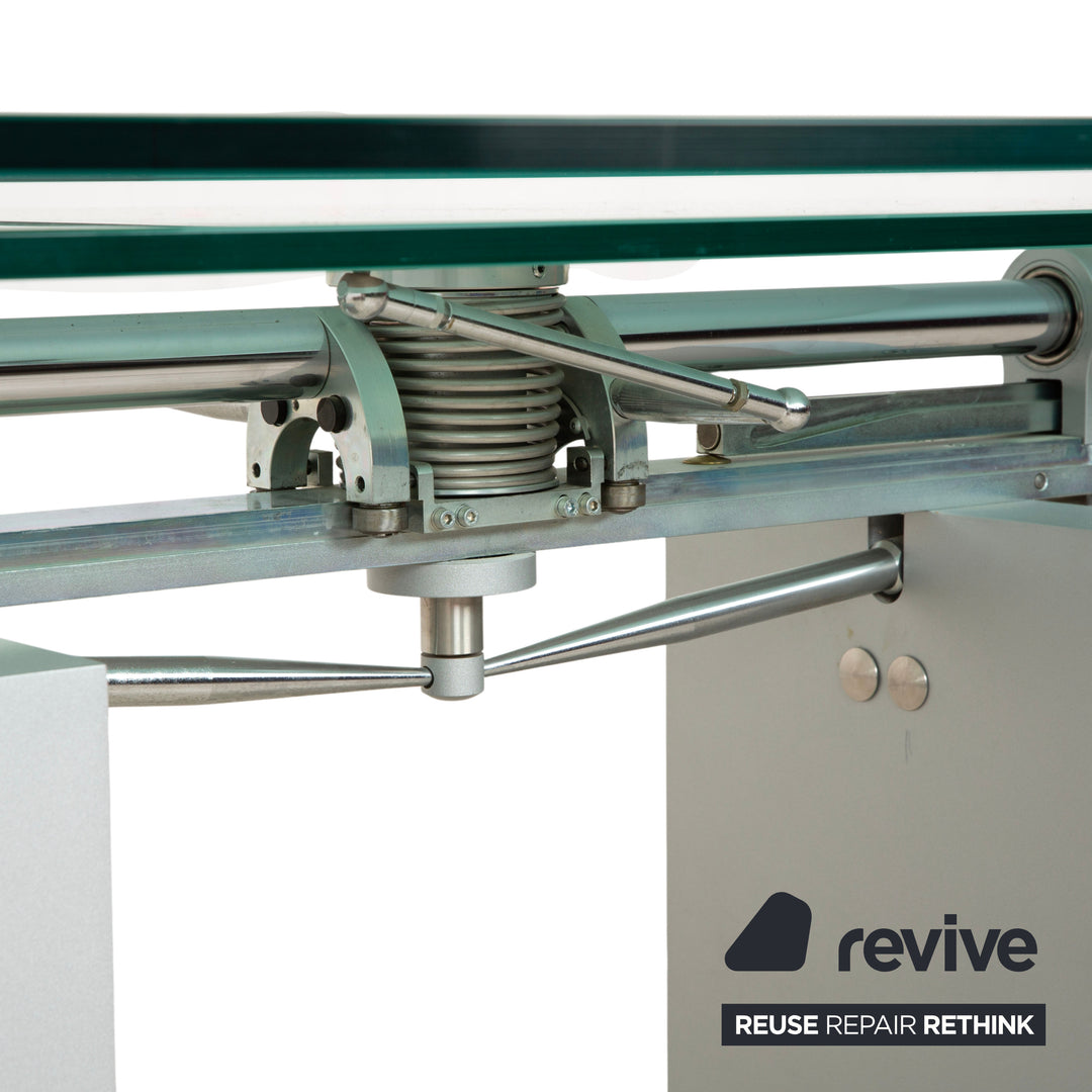 Ronald Schmitt K5000 Glass Dining Table Silver Chrome Manual Function