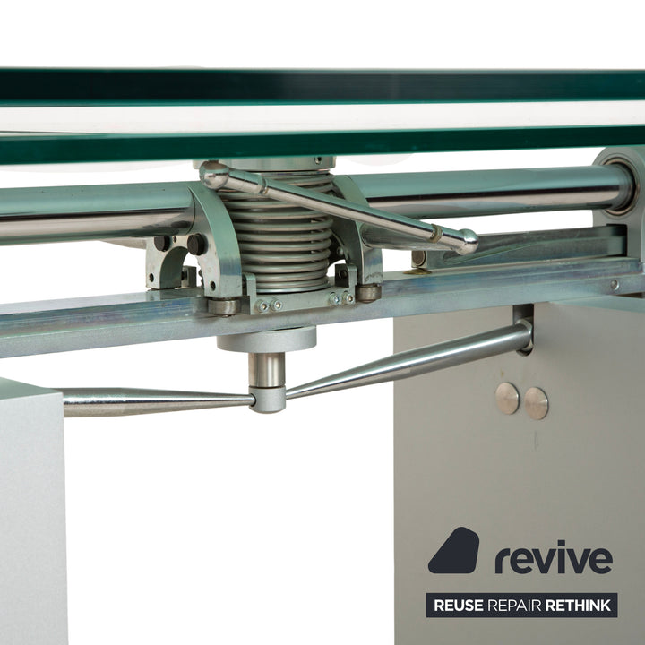 Ronald Schmitt K5000 Glass Dining Table Silver Chrome Manual Function