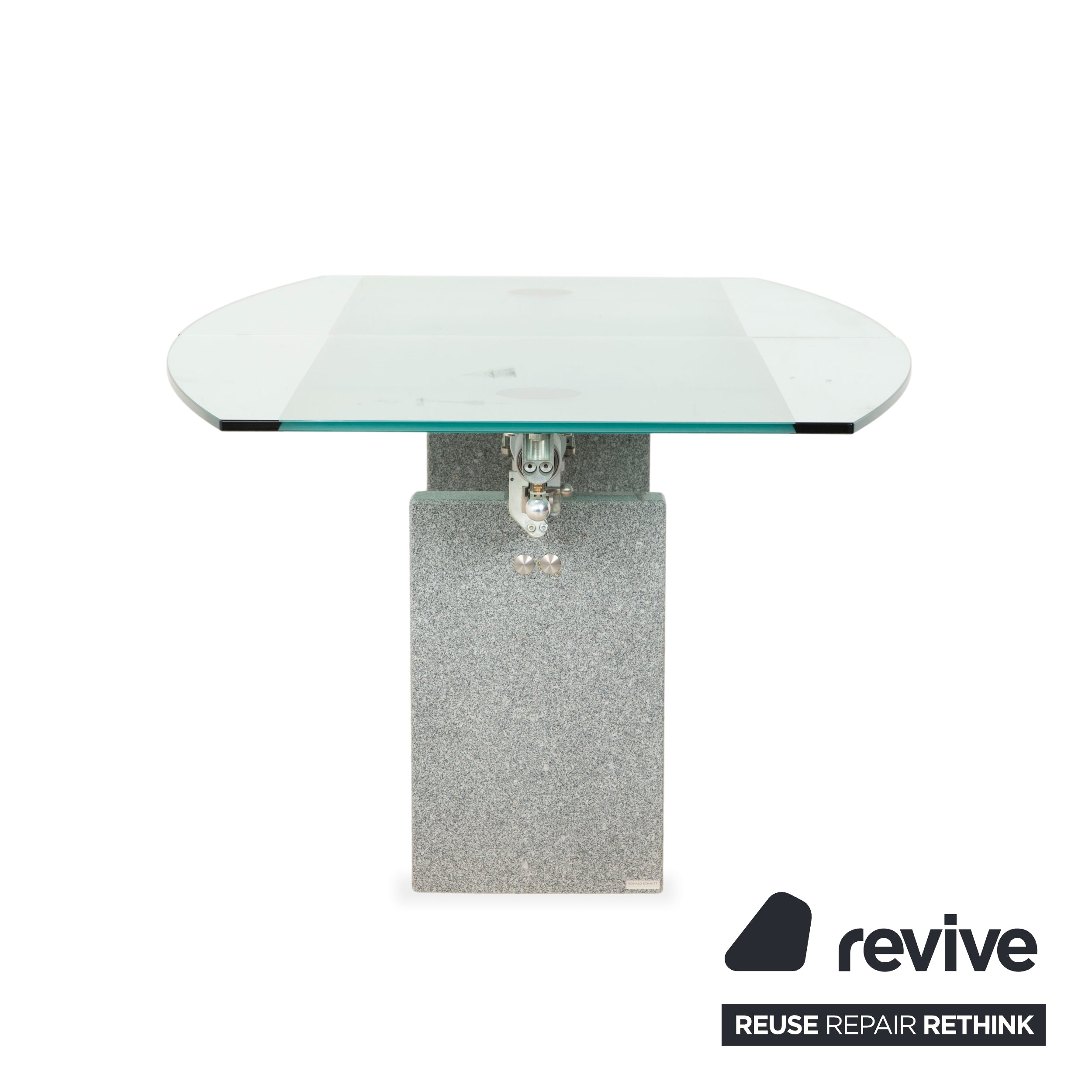 Ronald Schmitt K5000/E Glass Dining Table Silver Granite Manual Function Extendable Function