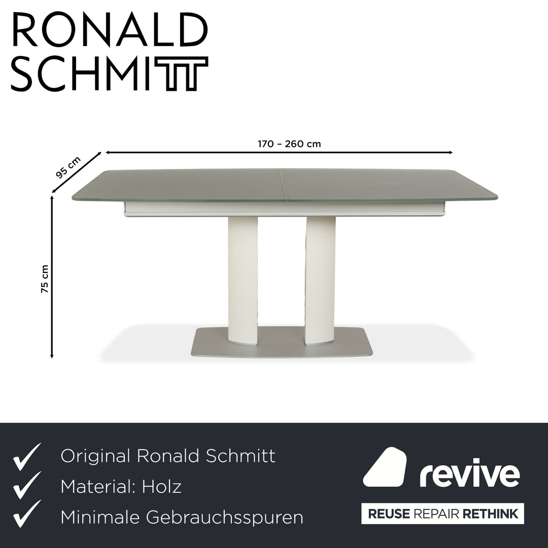 Ronald Schmitt P2623 Wood Glass Dining Table Grey Extendable 170-260 x 95 x 75 cm