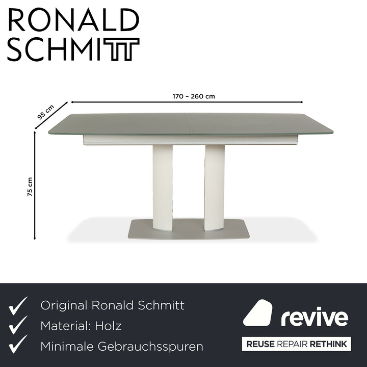 Ronald Schmitt P2623 Wood Glass Dining Table Grey Extendable 170-260 x 95 x 75 cm