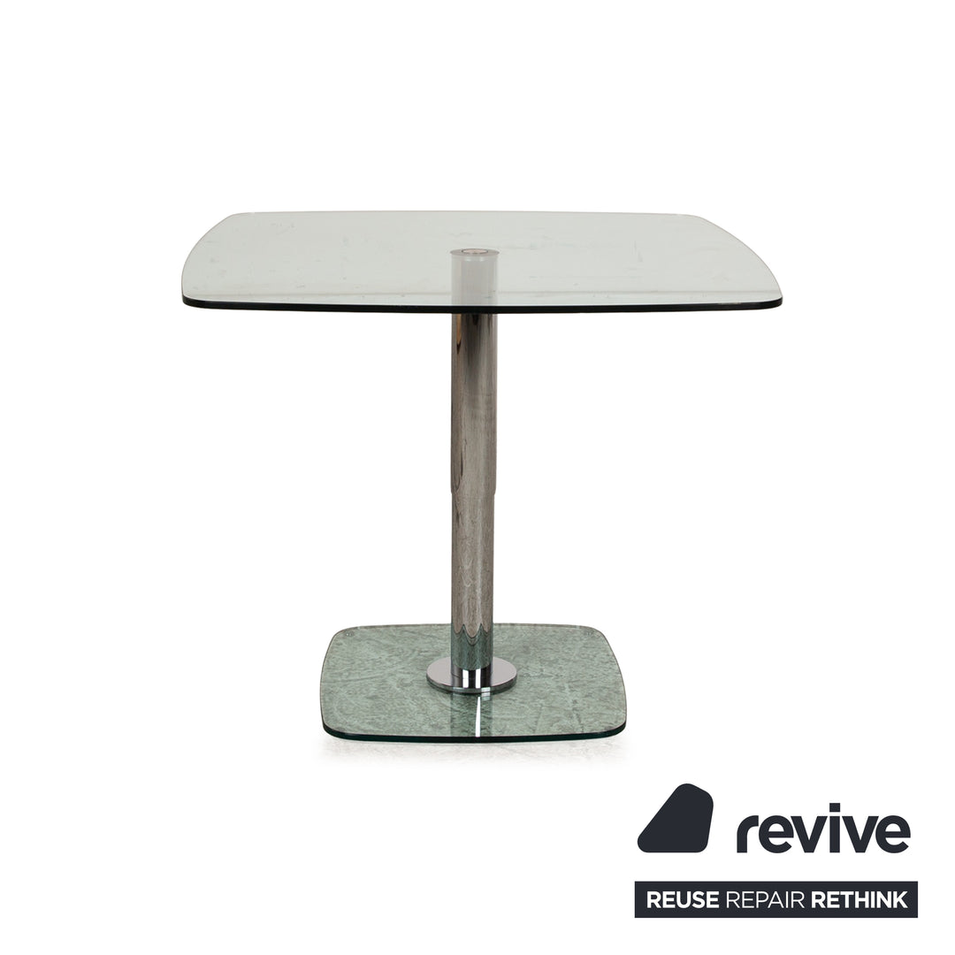 Ronald Schmitt P430 Table basse triplex en verre argenté, table d'appoint 90 x 90 x 73 cm