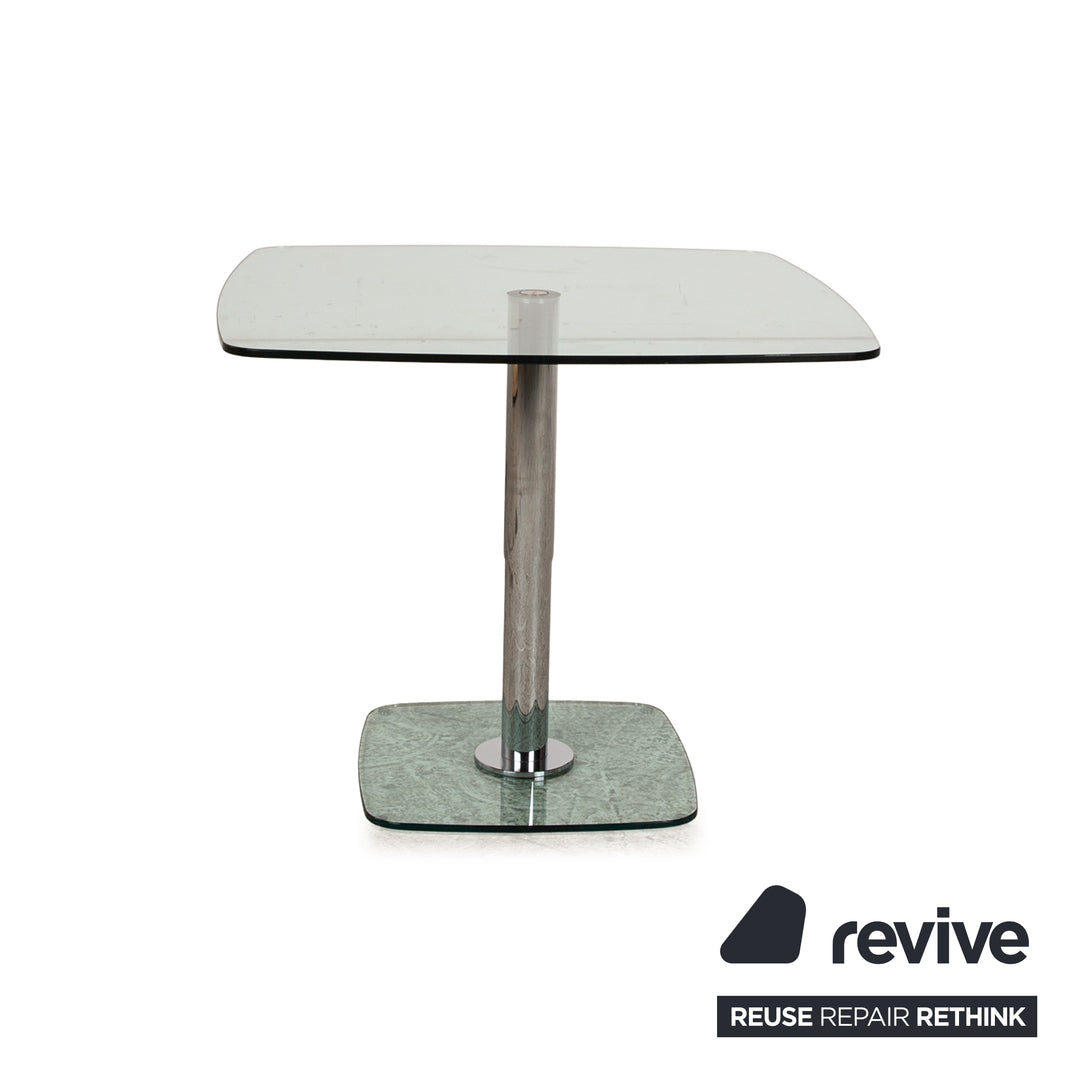 Ronald Schmitt P430 Table basse triplex en verre argenté, table d'appoint 90 x 90 x 73 cm