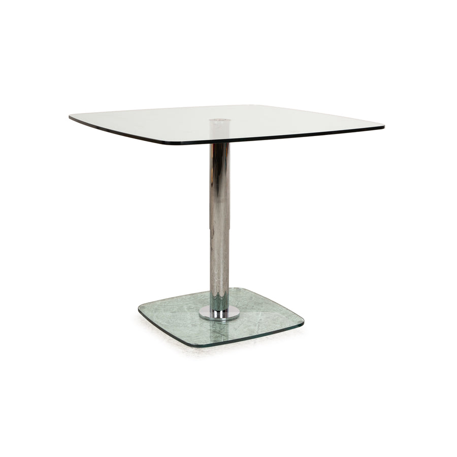 Ronald Schmitt P430 Triplex Glas Couchtisch Silber Beistelltisch 90 x 90 x 73 cm