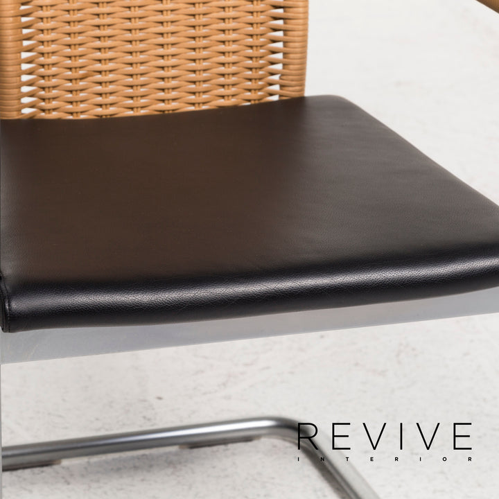Ronald Schmitt RST 18 Leather Chair Black Armchair Dining Chair #12645