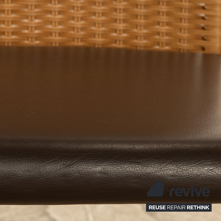 Set of 6 Ronald Schmitt RST 19 leather chairs brown dining room