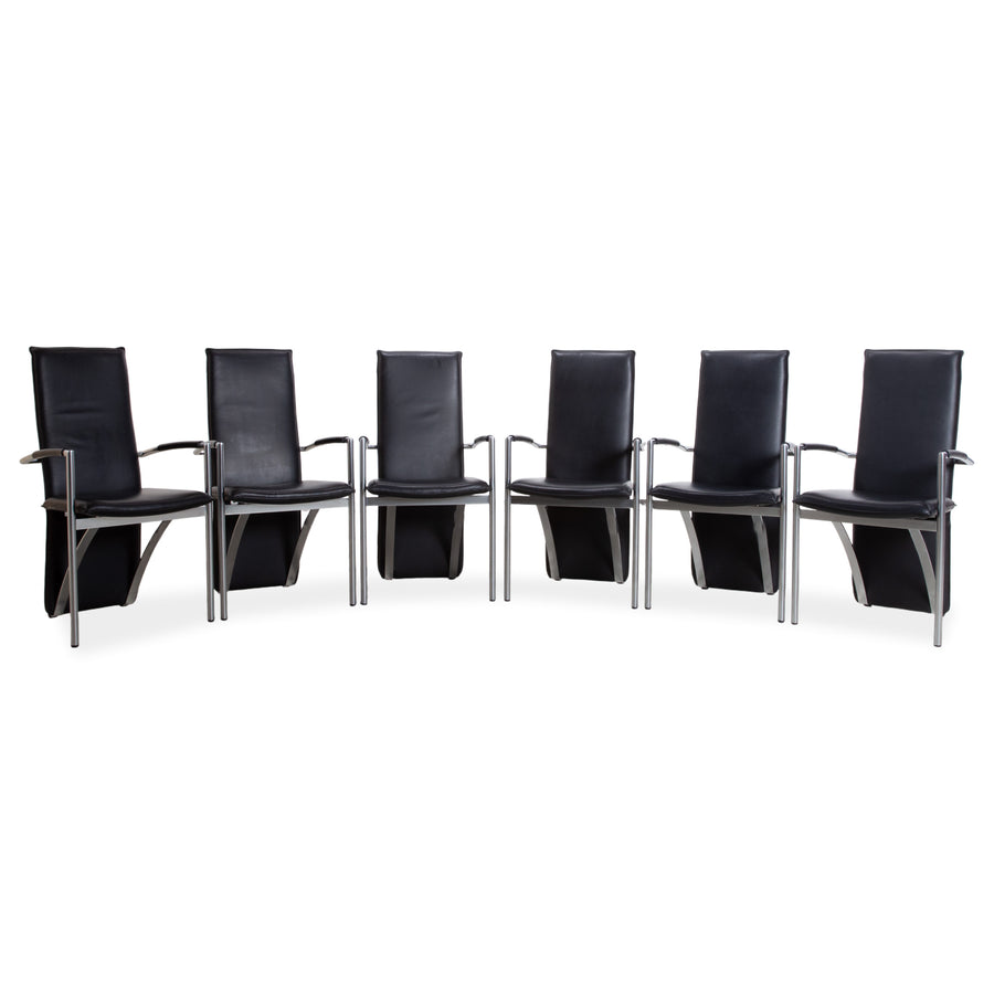 Ronald Schmitt RST 6 Leder Stuhl Schwarz Esszimmer