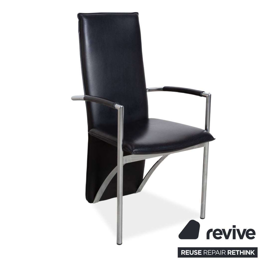 Ronald Schmitt RST 6 Leder Stuhl Schwarz Esszimmer