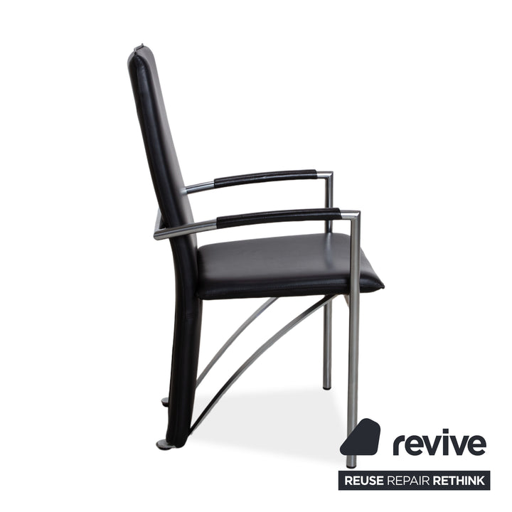 Ronald Schmitt RST 6 Leder Stuhl Schwarz Esszimmer