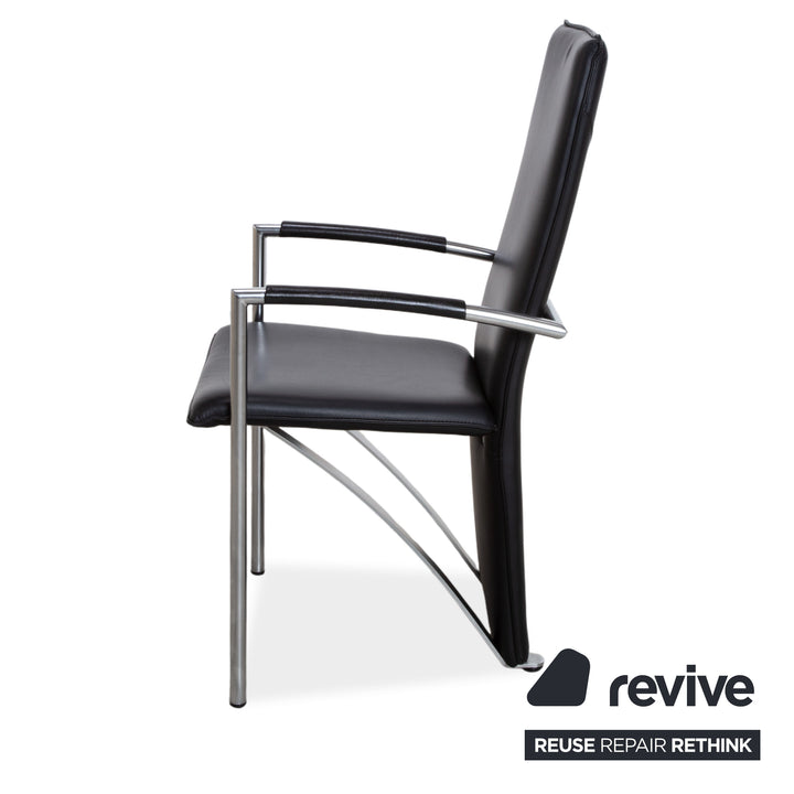Ronald Schmitt RST 6 Leder Stuhl Schwarz Esszimmer