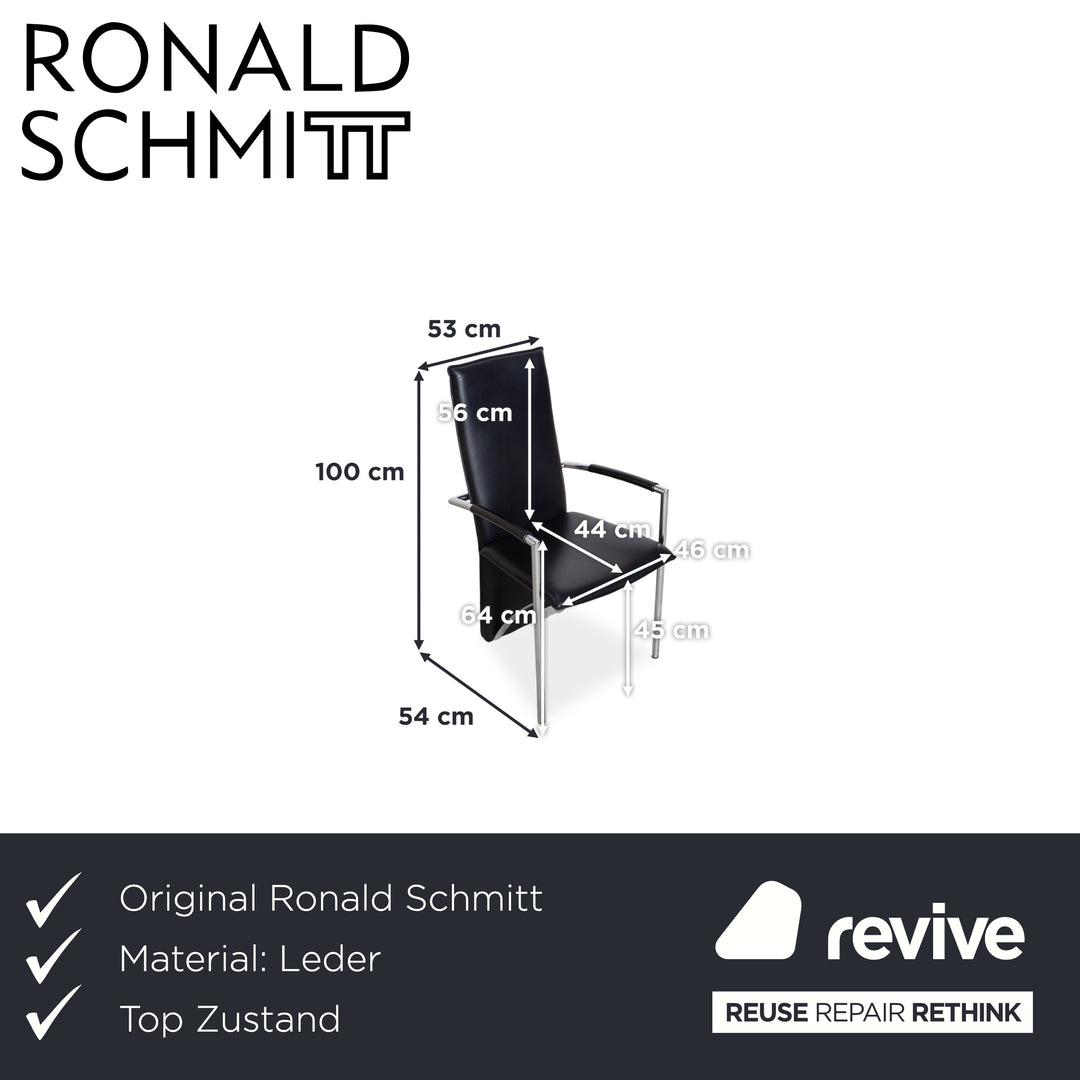 Ronald Schmitt RST 6 Leder Stuhl Schwarz Esszimmer