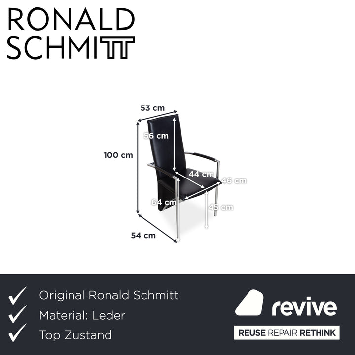 Ronald Schmitt RST 6 Leder Stuhl Schwarz Esszimmer