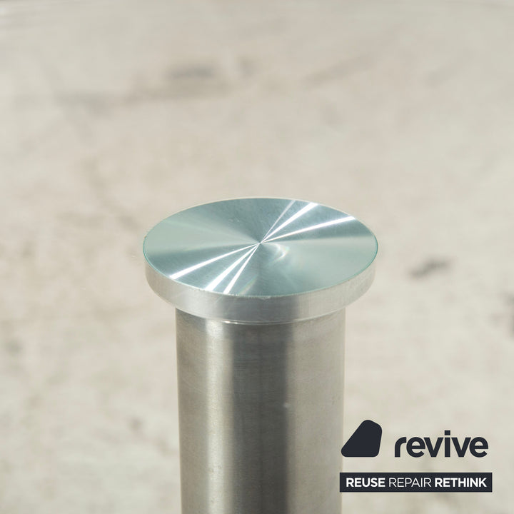 Ronald Schmitt Triplex Glas Couchtisch Silber Beistelltisch höhenverstellbar manuelle Funktion