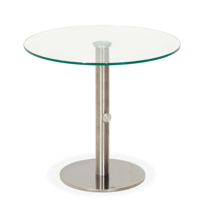 Ronald Schmitt Triplex Glas Couchtisch Silber Beistelltisch höhenverstellbar manuelle Funktion