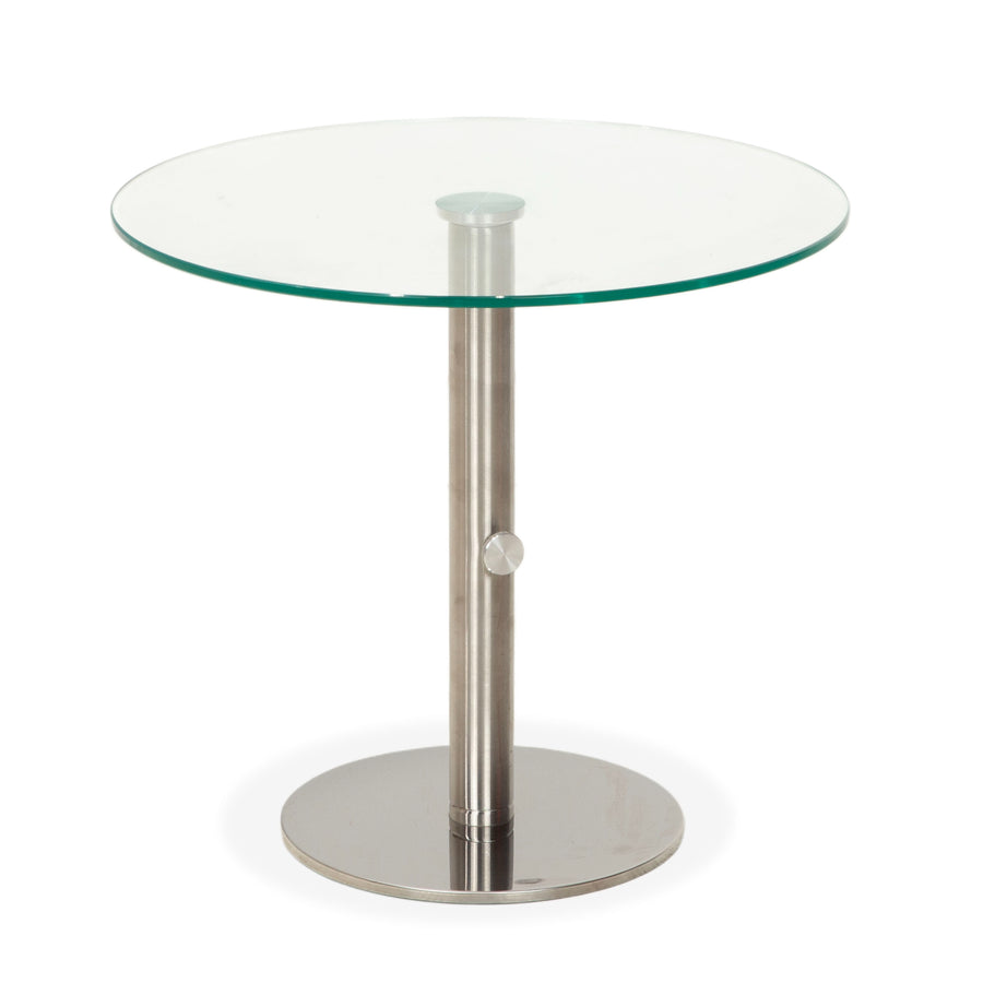 Ronald Schmitt Triplex Glas Couchtisch Silber Beistelltisch höhenverstellbar manuelle Funktion