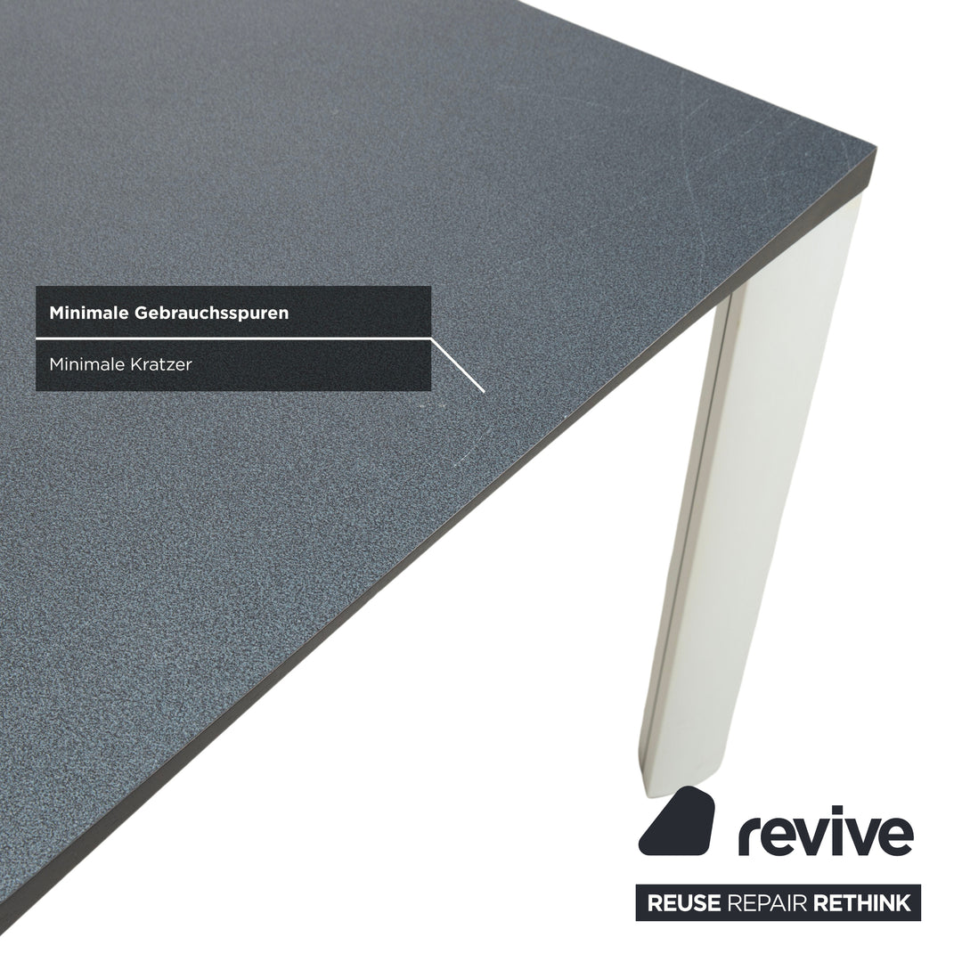 Rosenthal Esstisch Dunkelgrau Silber Beine 180 x 90 cm