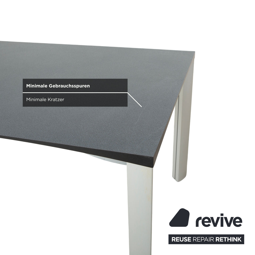 Rosenthal Esstisch Dunkelgrau Silber Beine 180 x 90 cm