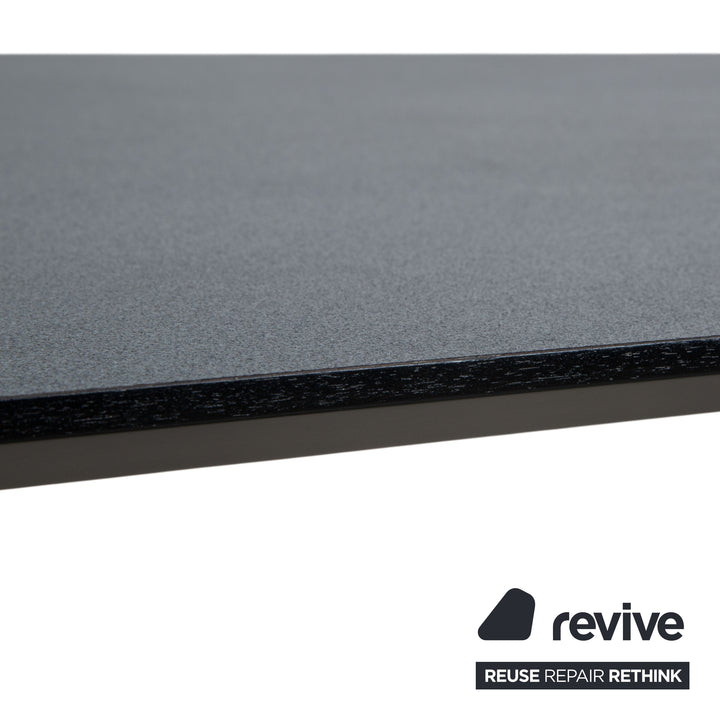 Rosenthal dining table, dark grey, silver legs, 180 x 90 cm