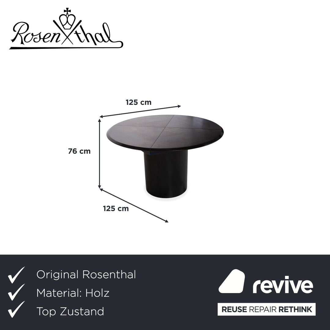 Rosenthal Quadrondo Holz Esstisch Schwarz Blau manuelle Funktion Esszimmer