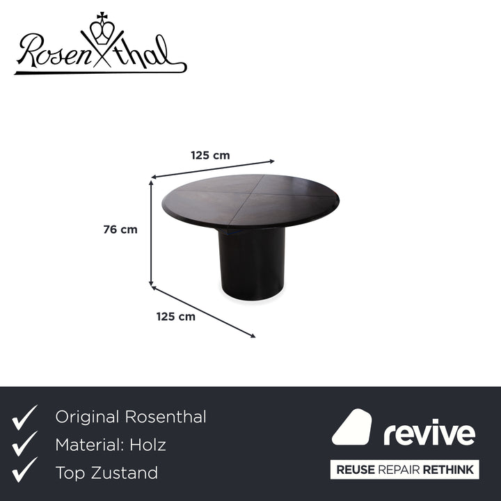 Rosenthal Quadrondo Holz Esstisch Schwarz Blau manuelle Funktion Esszimmer