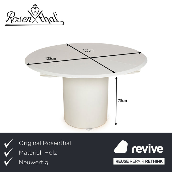 Rosenthal Quadrondo wooden dining table white extendable