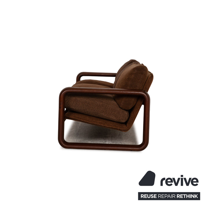 Canapé trois places Rosenthal en tissu marron vintage 1970