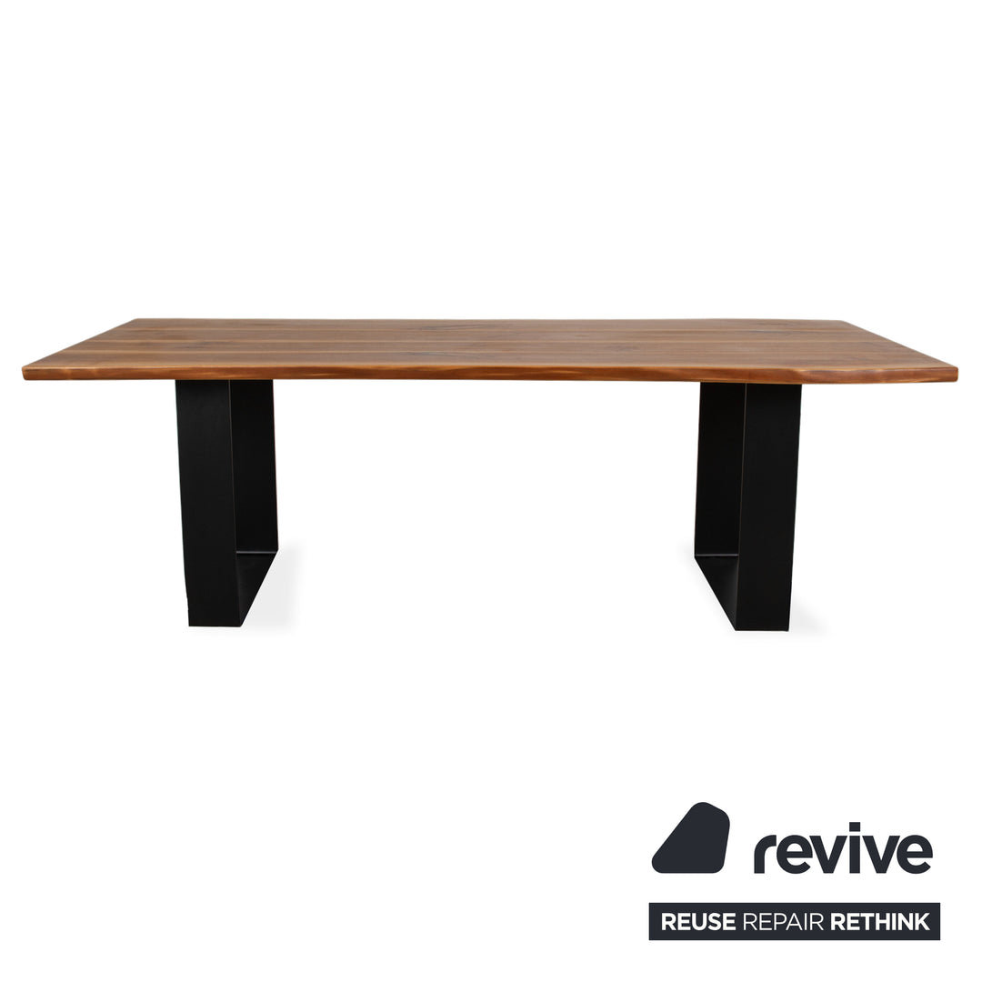 Rott Woodart Solid Wood Dining Table Brown Black 240 x 100 cm