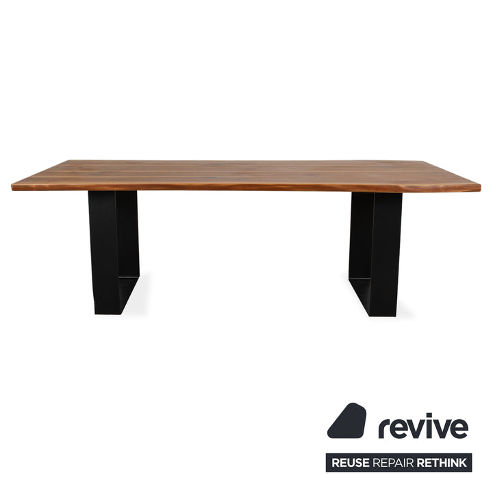 Rott Woodart Solid Wood Dining Table Brown Black 240 x 100 cm