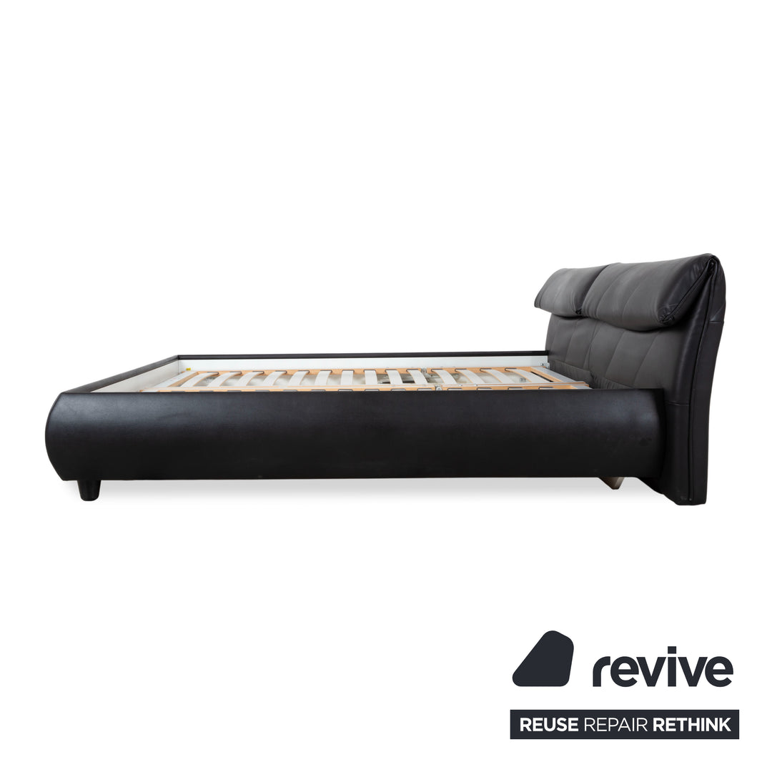 Ruf Bett Schwarz Kunstleder manuelle Funktion
