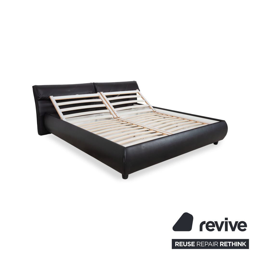 Ruf Bett Schwarz Kunstleder manuelle Funktion Lattenrost Stauraum