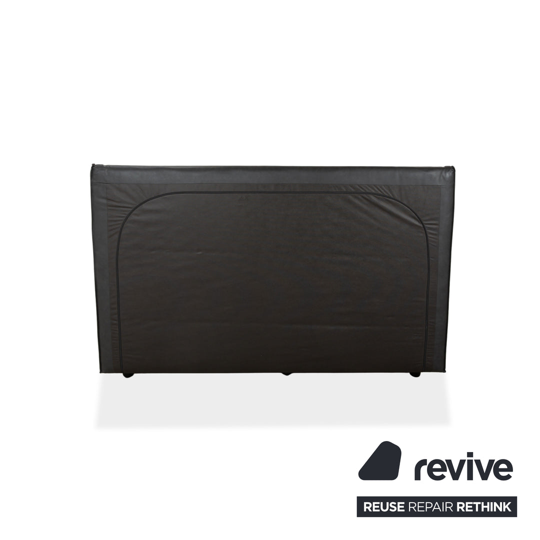 Lit Ruf en similicuir, sommier tapissier, noir/anthracite, 180 x 200 cm, tête de lit réglable en hauteur