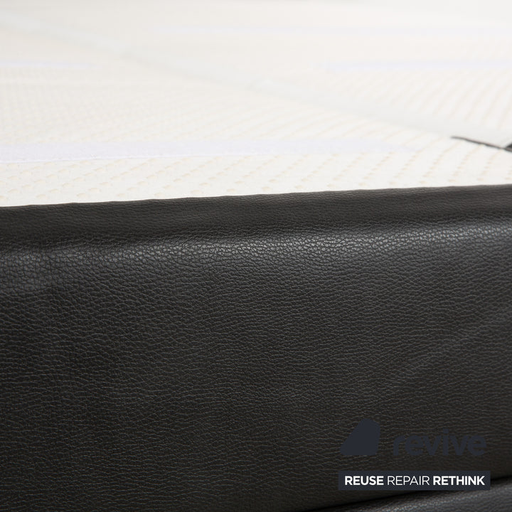 Ruf faux leather bed, box spring bed, black/anthracite, 180x200 cm, height-adjustable headboard