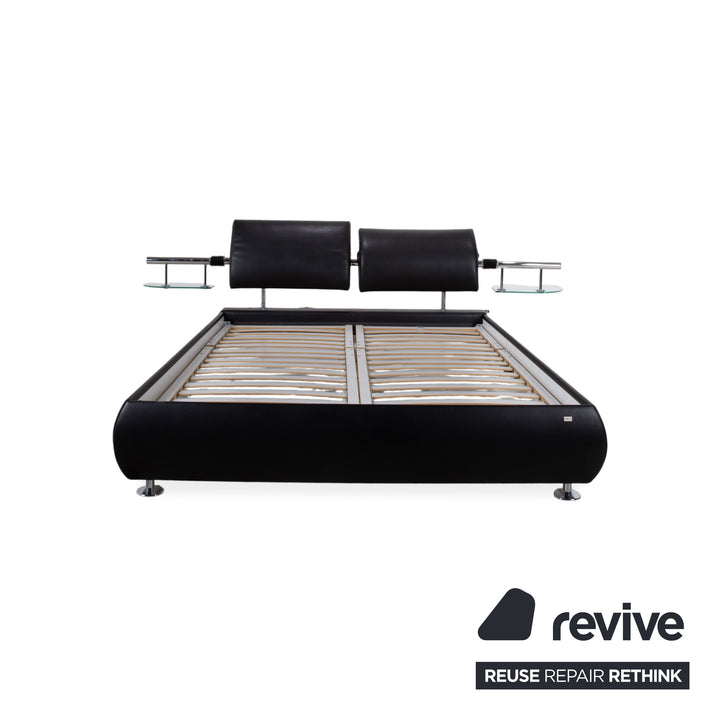 RUF Leather Bed Black including Nightstands Upholstered Bed Bedroom