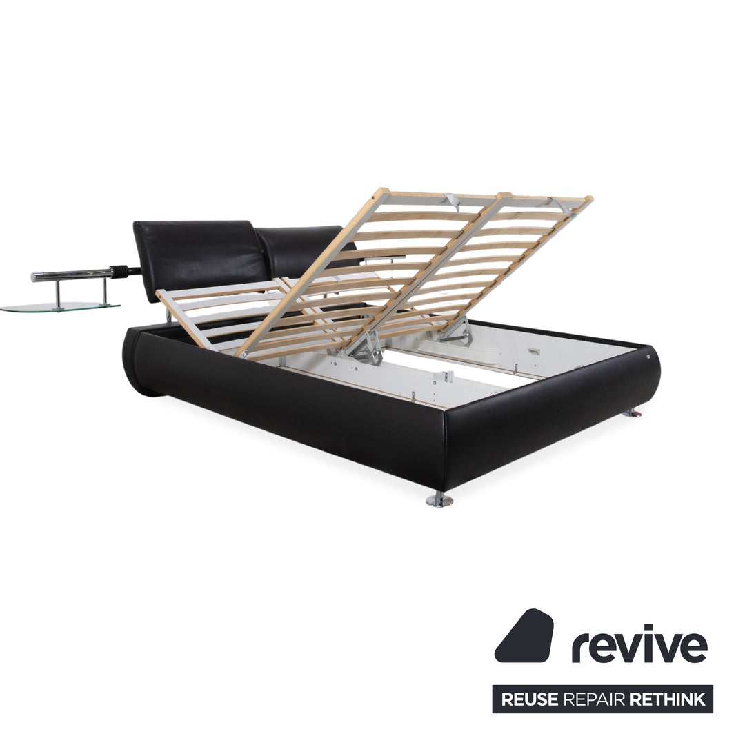 RUF Leather Bed Black including Nightstands Upholstered Bed Bedroom