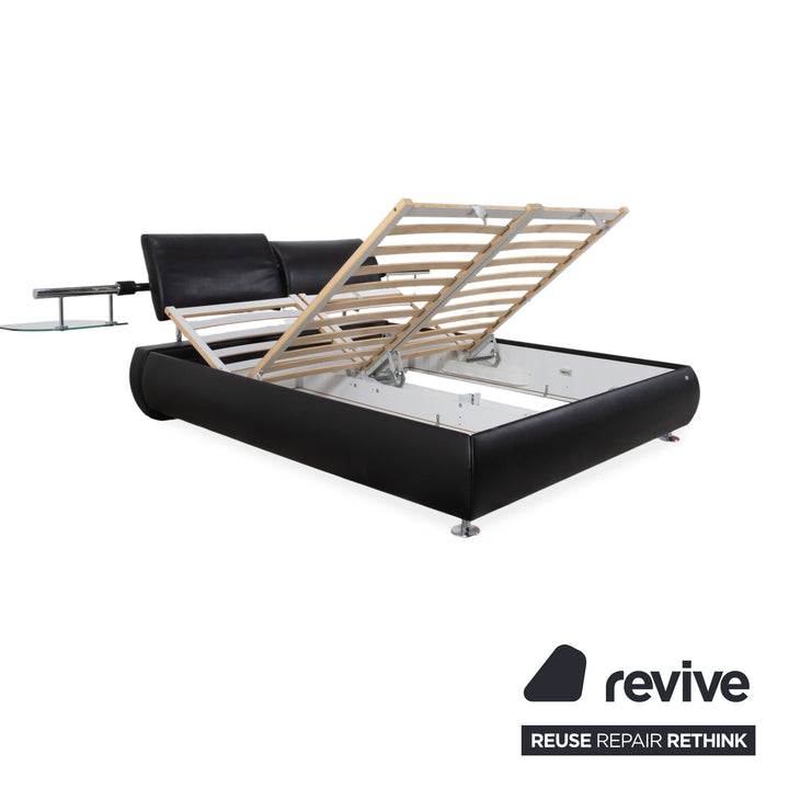 RUF Leather Bed Black including Nightstands Upholstered Bed Bedroom