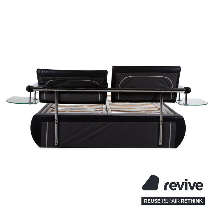 RUF Leather Bed Black including Nightstands Upholstered Bed Bedroom