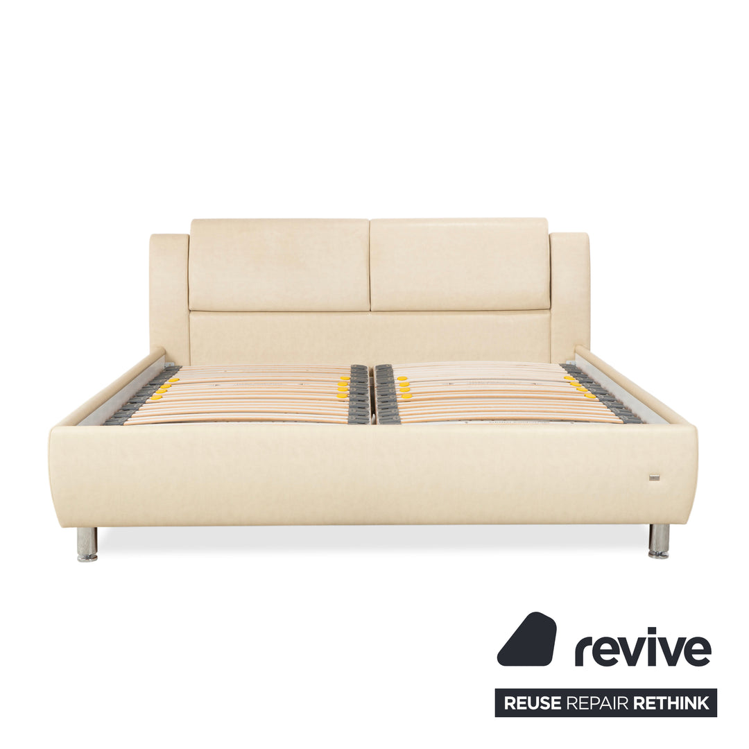 RUF loftline Kunstleder Bett Beige Creme 180 x 200 cm Bettkasten
