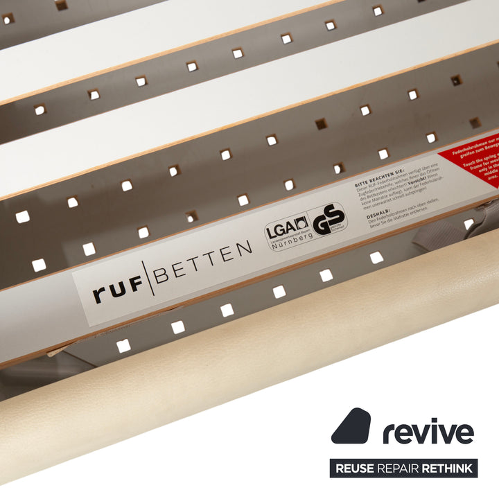 RUF loftline Kunstleder Bett Beige Creme 180 x 200 cm Bettkasten