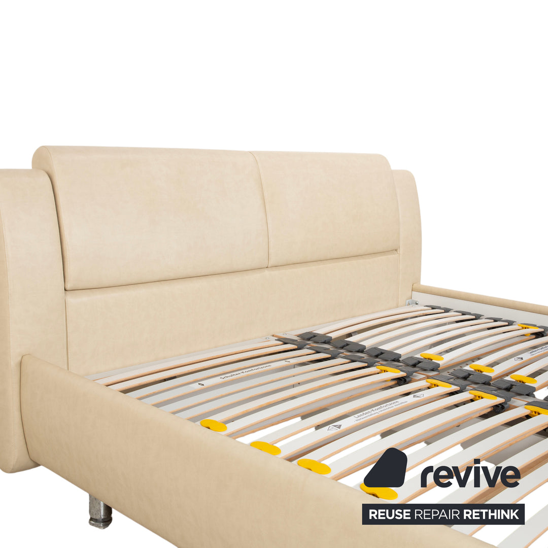 RUF loftline Kunstleder Bett Beige Creme 180 x 200 cm Bettkasten