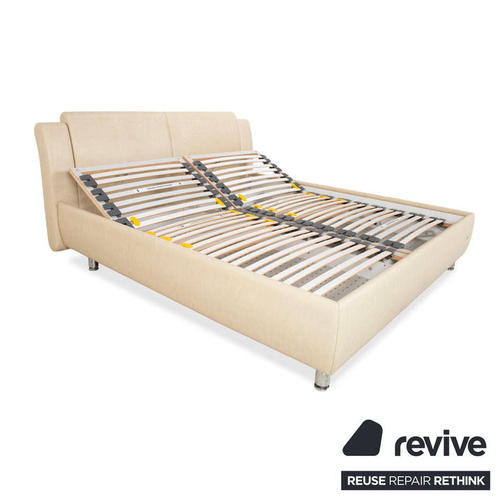 RUF loftline Kunstleder Bett Beige Creme 180 x 200 cm Bettkasten