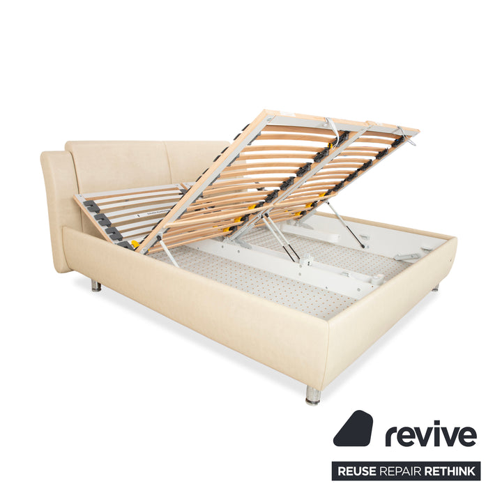 RUF loftline Kunstleder Bett Beige Creme 180 x 200 cm Bettkasten