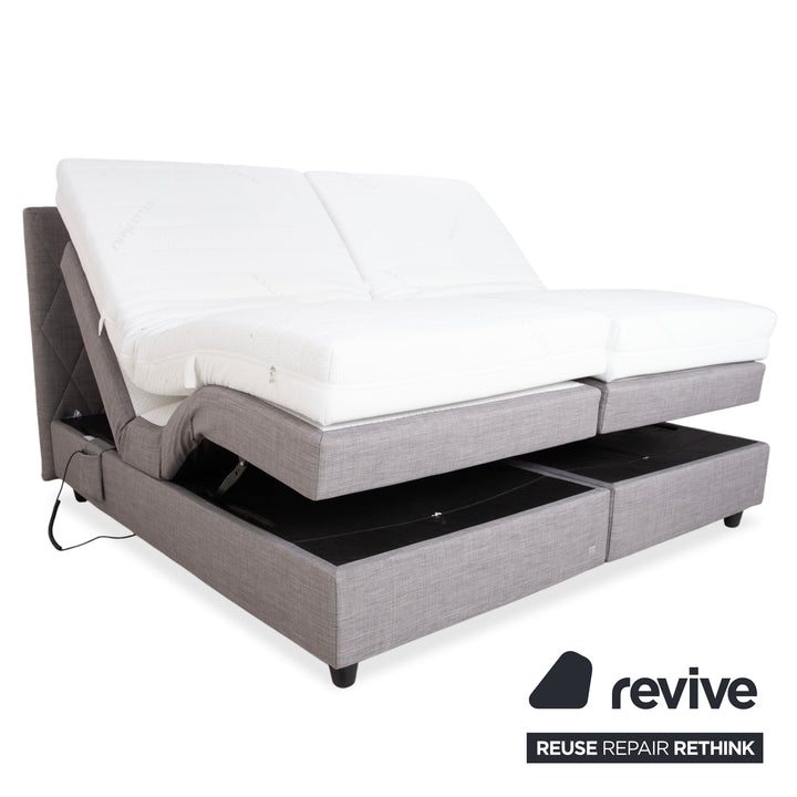 RUF Stoff Bett Grau Schlafzimmer Boxspringbett elektrische Funktion