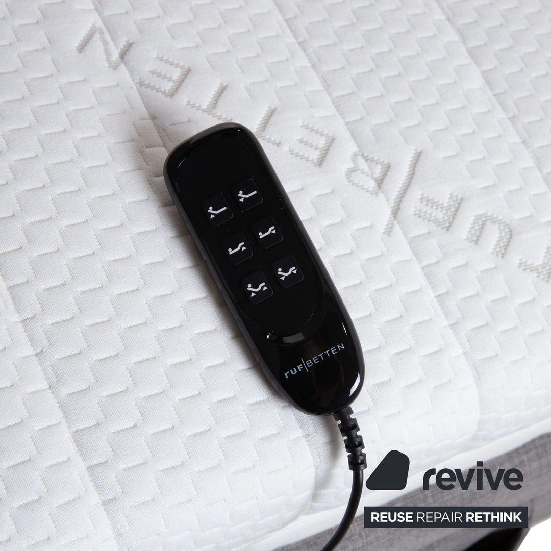 RUF Stoff Bett Grau Schlafzimmer Boxspringbett elektrische Funktion