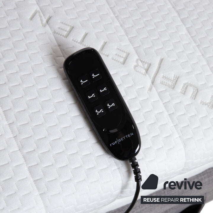 RUF Stoff Bett Grau Schlafzimmer Boxspringbett elektrische Funktion