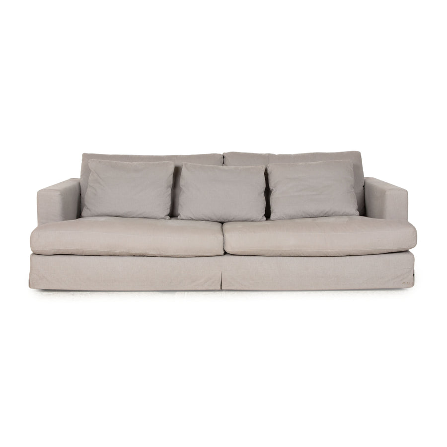 Saba Italia Karma Fabric Three Seater Gray Sofa Couch