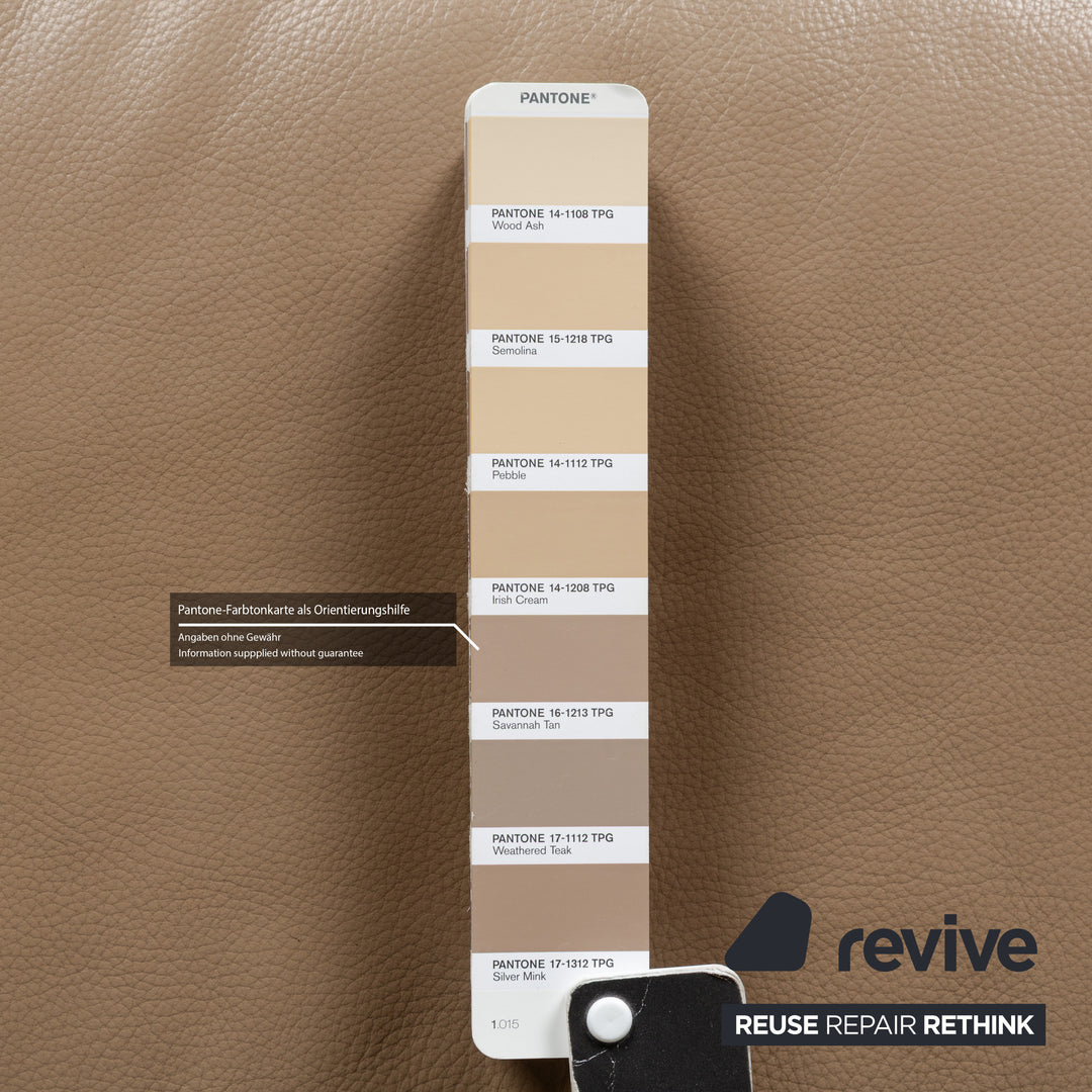 Saba Italia Leather Stool Brown Light Brown Beige